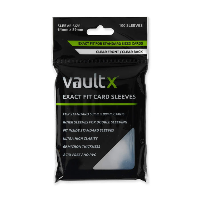 VaultX Exact Fit Sleeves, Ultra Clear (100)