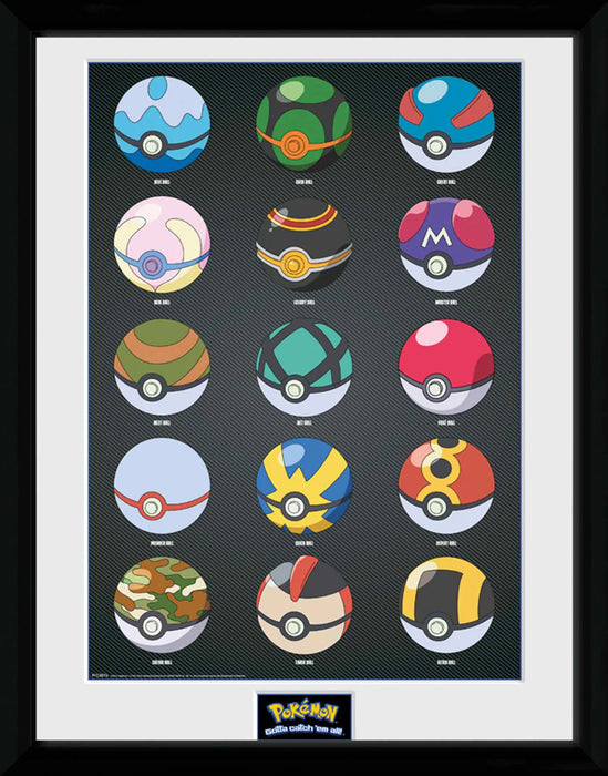 Pokemon Pokeballs 30 x 40cm Framed Collector Print