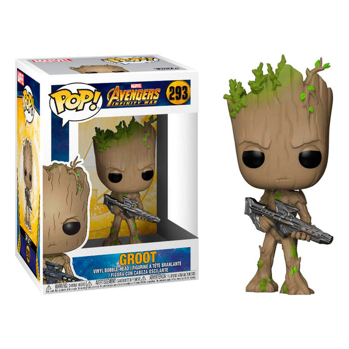 POP figure Marvel Avengers Infinity War Teen Groot with Gun #293