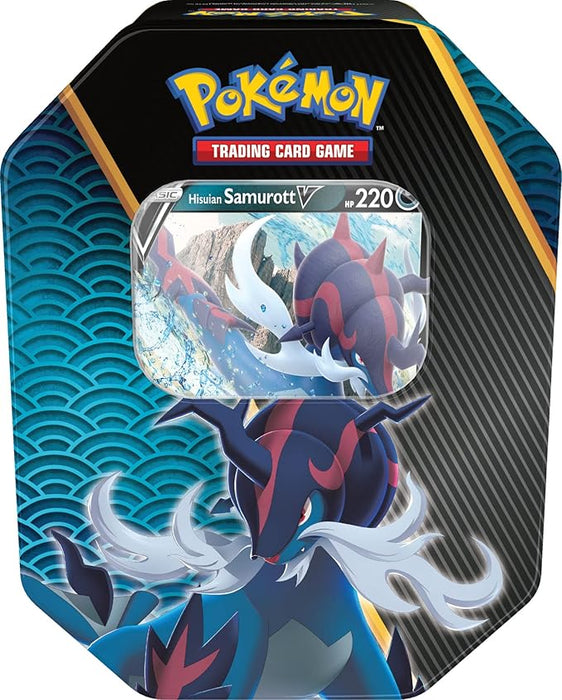Pokémon TCG: Divergent Powers Tin - Hisuian Samurott V (1 Foil Card & 4 Booster Packs)